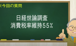 日経世論調査 消費税率維持55％