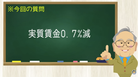 実質賃金０.７% 減